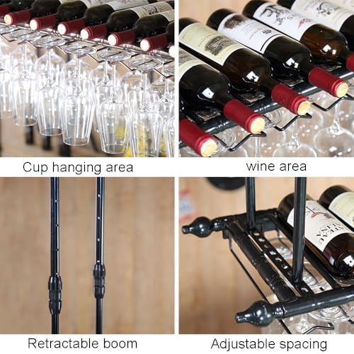 200x30cm Freestanding Wine Rack with Adjustable Height