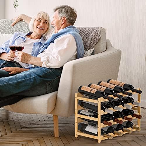 Ruichang 4-Tier Bamboo Wine Rack 16 Bottle Capacity