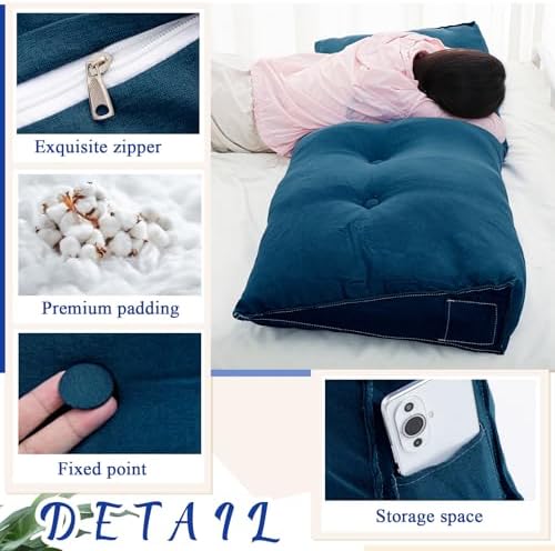 Wenqik Wedge Pillow with Removable Cover Blue