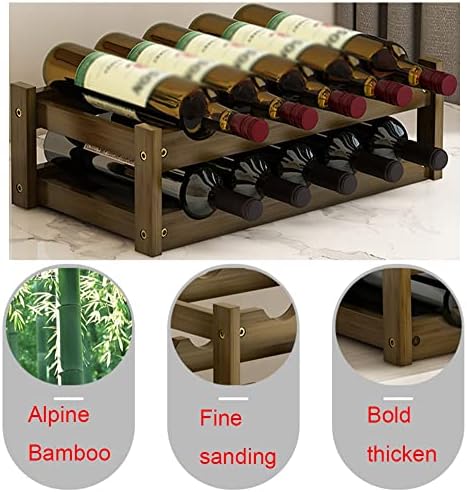 Modern Wooden Wine Rack Vertical Stackable Storage Stand