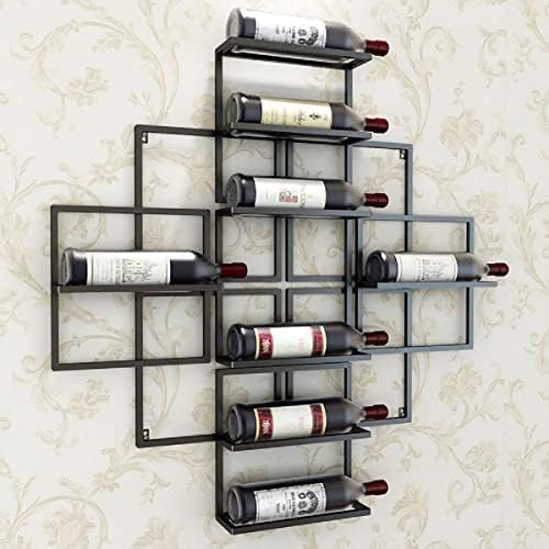 Gdrasuya10 8-Bottle Black Wall Wine Rack