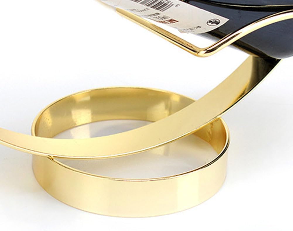 Metal Single Wine Rack Stylish Countertop Holder for Wine Lovers Gold