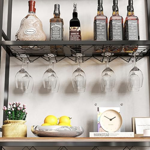 Oerdan Industrial 3-Tier Wine Rack with Storage