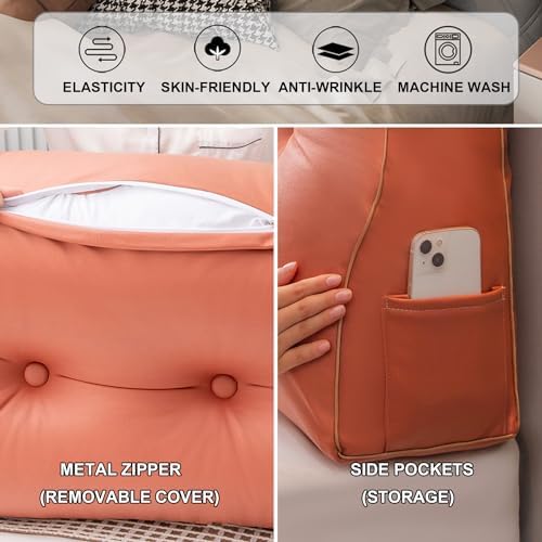 ZZYK Large Wedge Reading Pillow with Zippered Cover