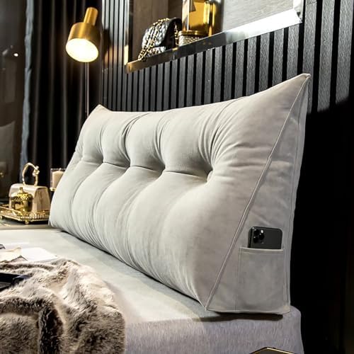 TESICA Light Grey Headboard Wedge Pillow with Removable Cover