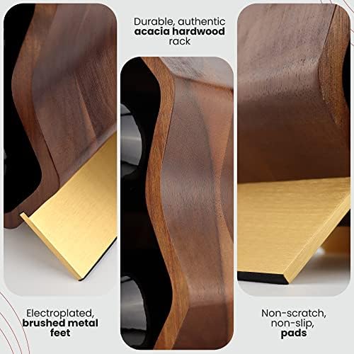 Gusto Nostro Acacia Wood Wine Rack 7 Bottle 2 Tier