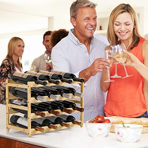 Ruichang 4-Tier Bamboo Wine Rack 16 Bottle Capacity