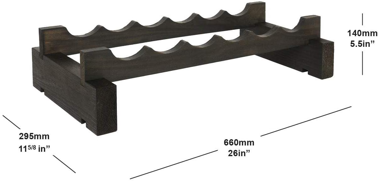 MODULARACK 6 Bottle Wide Wine Rack Dark Stain 1