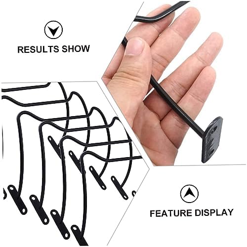Sosoport 6Pcs Wall Mounted Iron Wine Racks