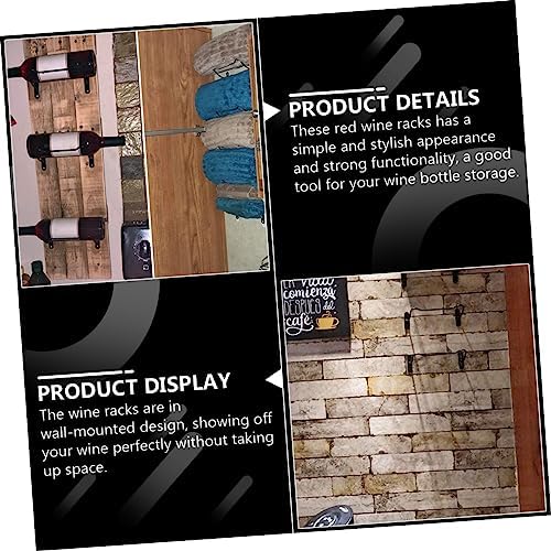 Sosoport 6Pcs Wall Mounted Iron Wine Racks