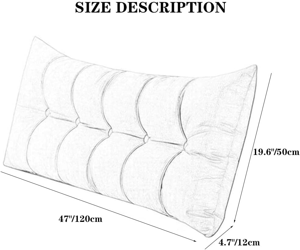 ZZYK Rectangular Headboard Pillow with Removable Cover 1