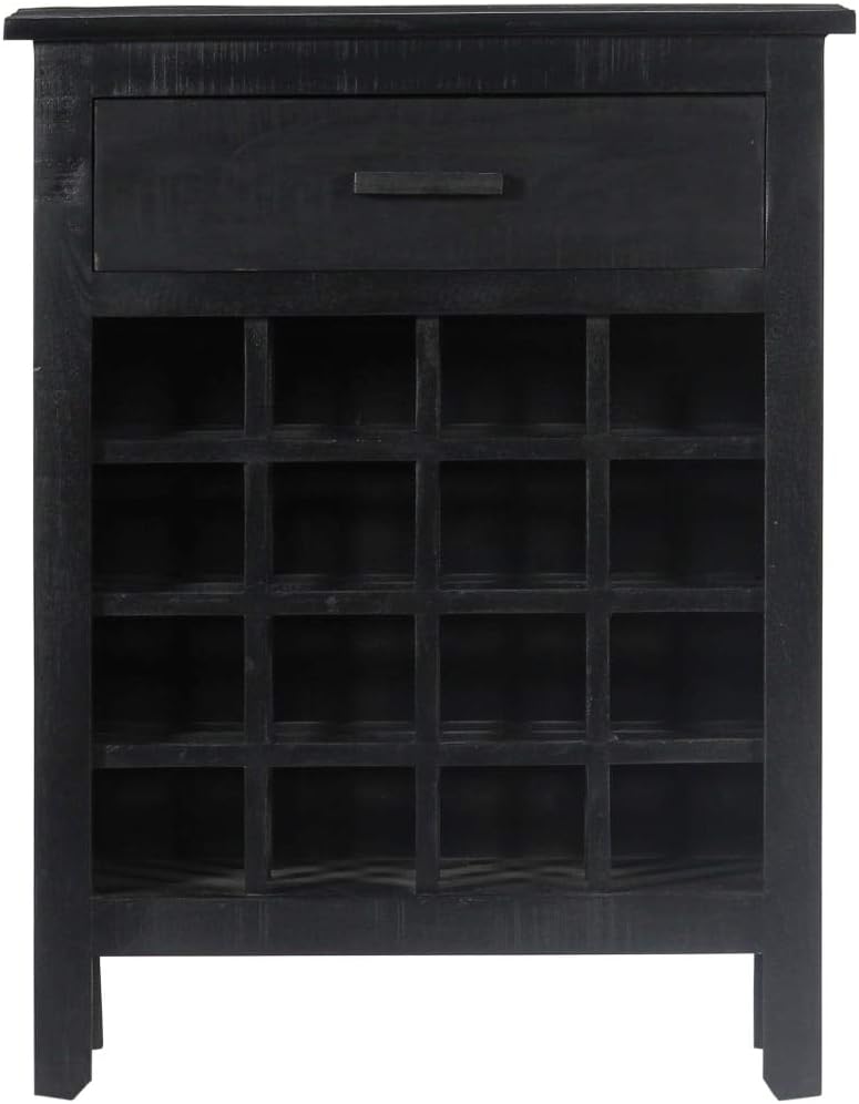 ZQQLVOO Black Wine Rack for 16 Bottles