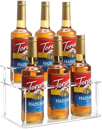 Baosia Acrylic Syrup Rack for 6 Bottles Coffee Bar Organizer