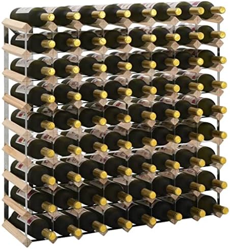 vidaXL Solid Pinewood Wine Rack for 72 Bottles