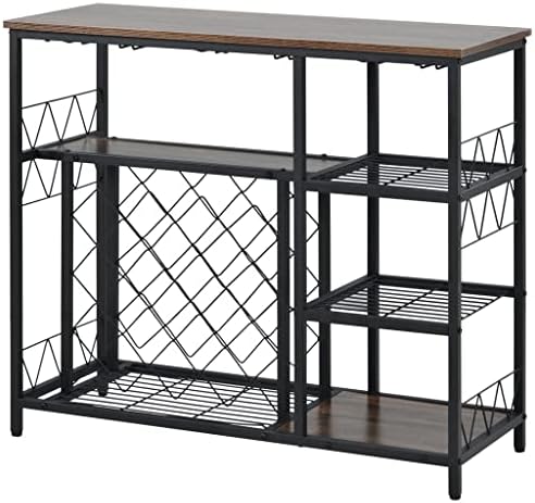 Stylish Freestanding Wine Rack with Glass Shelves and Storage Cabinet