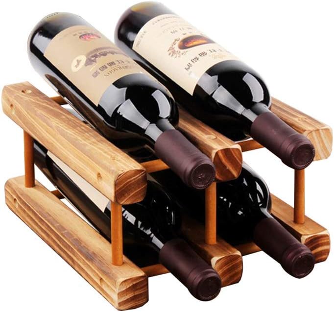 Freestanding Wine Holder Wooden Space-Saving Rack