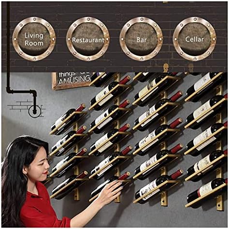 ALDEPO Wall-Mounted Wine Rack 4 Bottle Organizer