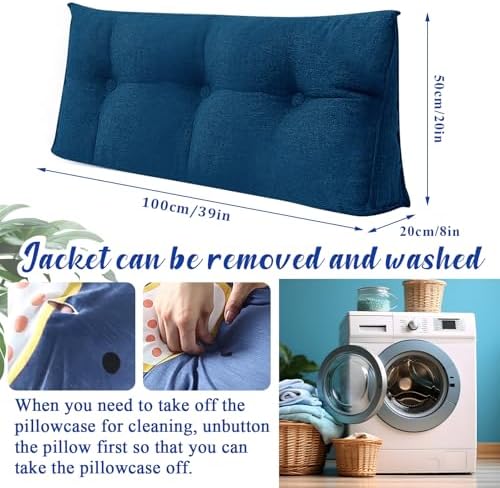 Wenqik Wedge Pillow with Removable Cover Blue