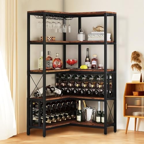 Industrial Freestanding Wine Cabinet with Storage
