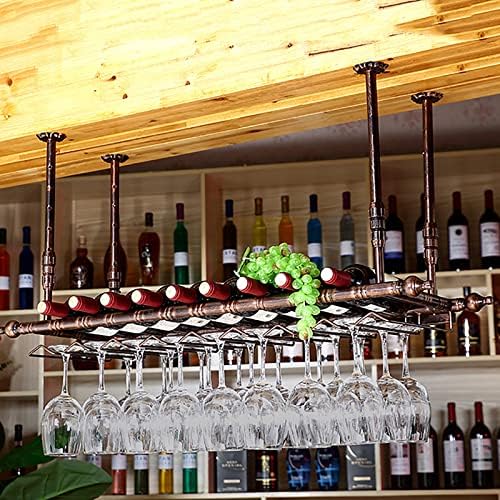 ULAINE Metal Ceiling Wine Rack with Adjustable Height