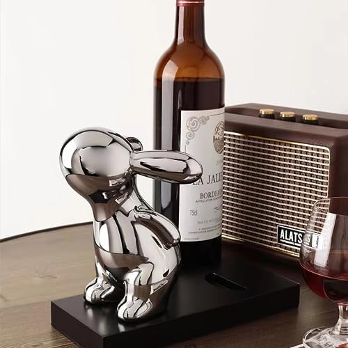 Linxia Tabletop Wine Rack with Bunny Decor
