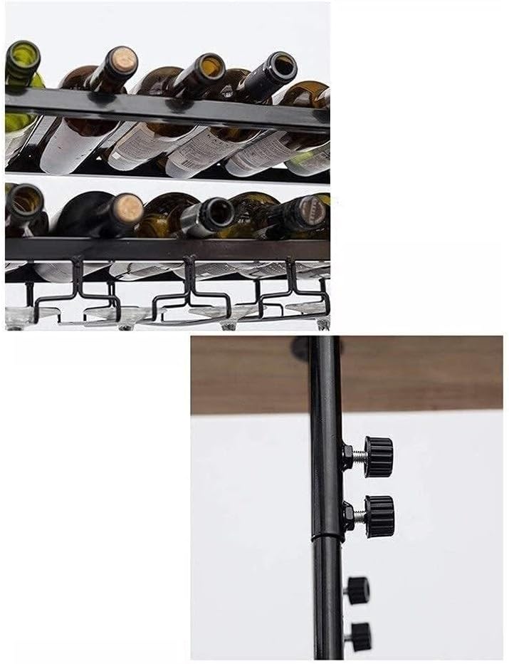 Creative Hanging Wine Rack Metal Frame Black 50x30cm