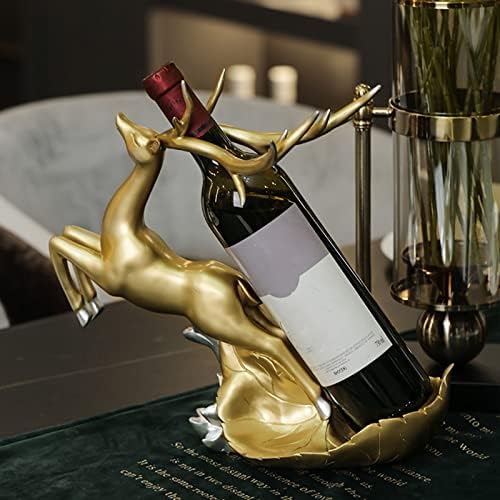 JUSHZ Tabletop Wine Rack Gold Modern Decor
