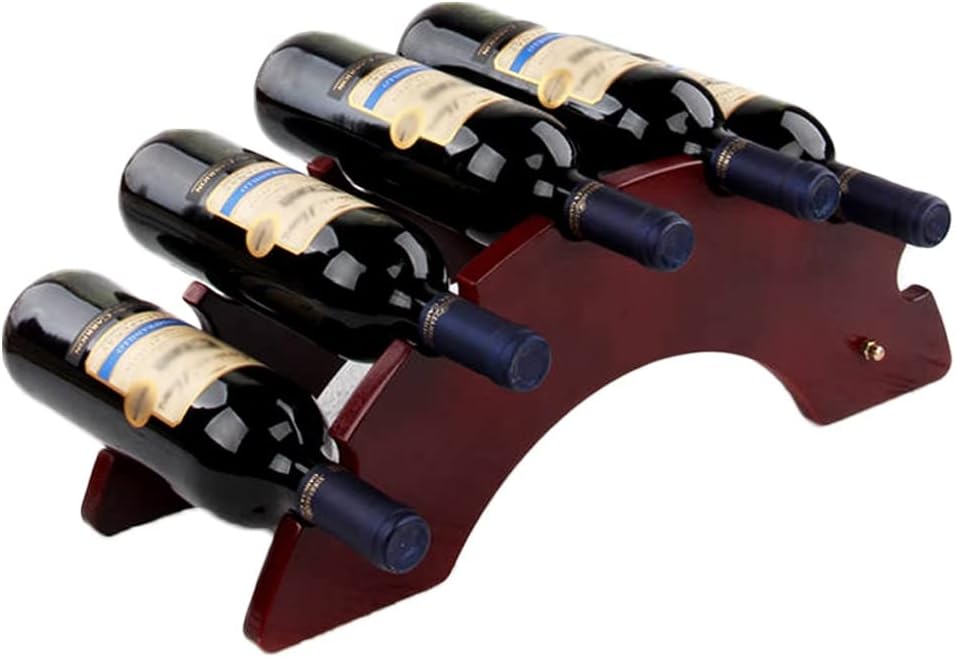 Sturdy Wooden Wine Rack Holds 6 Bottles Freestanding