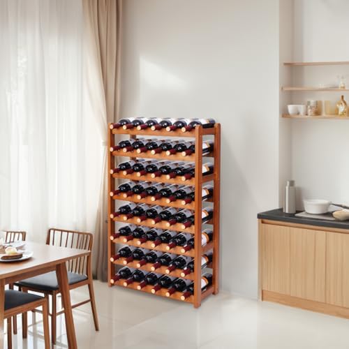 Freestanding Bamboo Wine Rack for Home Kitchen Dining Room