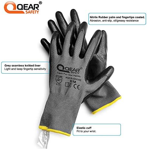 12 Pairs Nitrile Rubber Coated Work Gloves