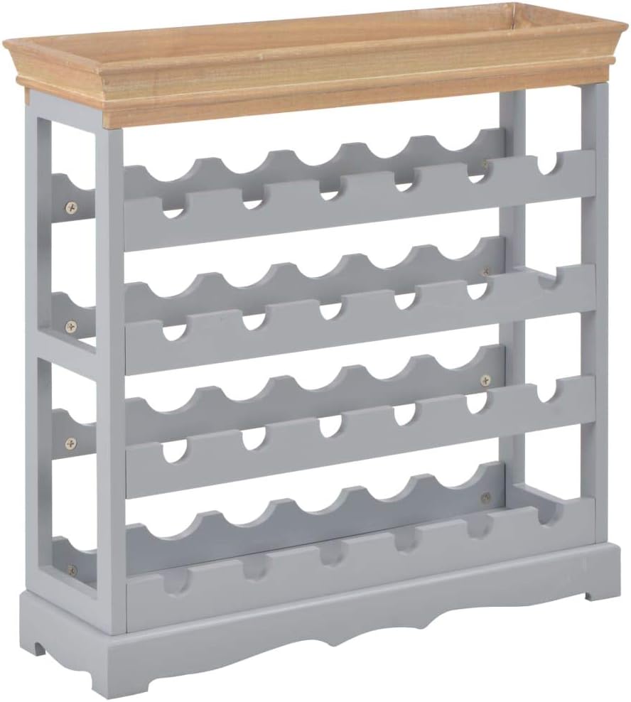 ZQQLVOO Freestanding Wine Cabinet Gray 24 Bottle Capacity