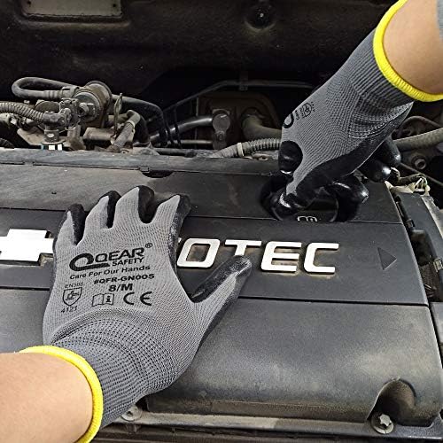 12 Pairs Nitrile Rubber Coated Work Gloves