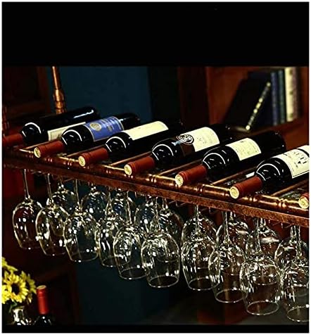 Suuim Hanging Wine Rack with Glass Holder and Shelf
