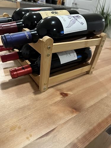HealthEmpire Bamboo Wine Rack 6 Bottle 2-Tier 1