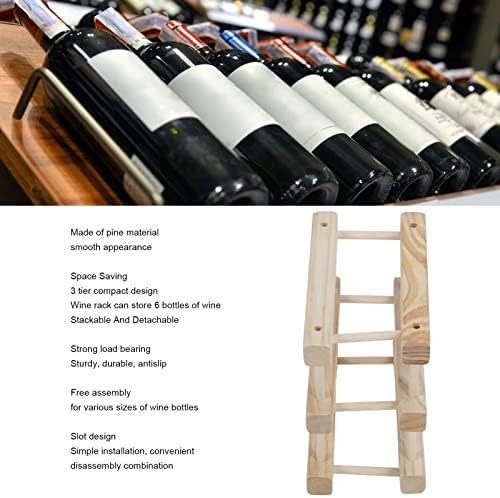 Asixxsix 6 Bottle Freestanding Wine Rack with 3 Tiers