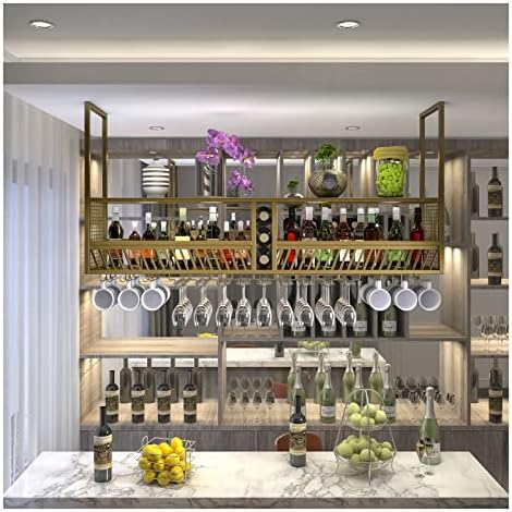 Hanging Wine Rack 2-Layer Wall Mounted Storage Shelf