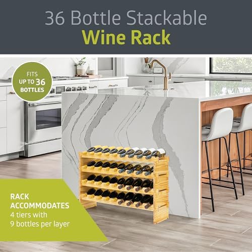Pearington 36 Bottle Stackable Wine Rack with 4 Tiers