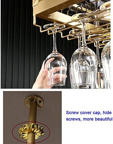 Adjustable Wine Rack for Bar and Kitchen Ceiling Mounted Stemware Holder