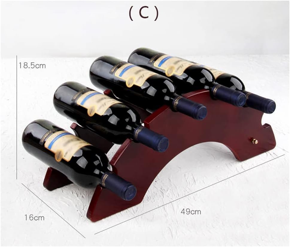Sturdy Wooden Wine Rack Holds 6 Bottles Freestanding