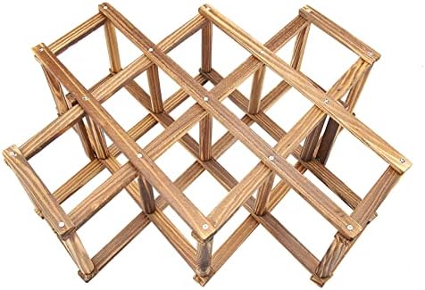 Foldable Wooden Wine Rack for 10 Bottles