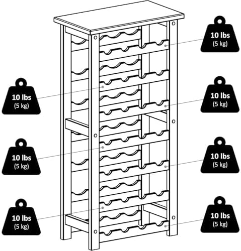 Oakestry Napa Wine Rack - Freestanding Wooden Bottle Holder
