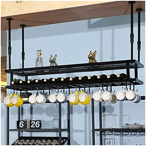 ALDEPO Wall-Mounted Wine Rack Durable Metal Ceiling Wine Holder