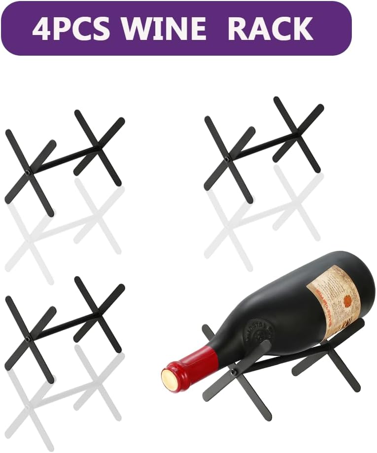 ohoniss Freestanding Wine Rack 4pcs Black