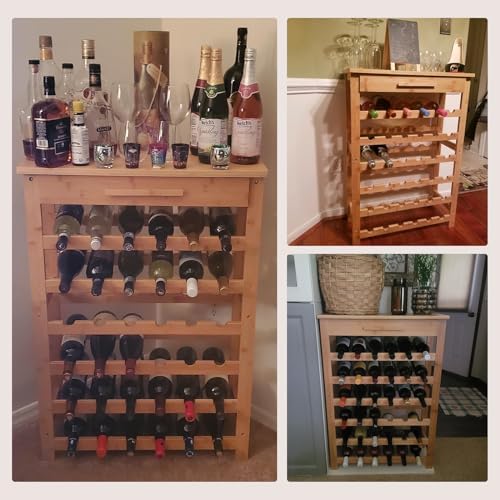 Kinbor 6-Tier Bamboo Wine Rack with Drawer 1