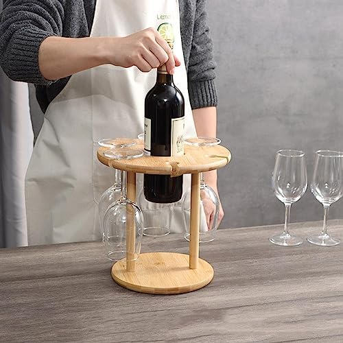 OWKAY Wooden Wine Rack 25x25cm Freestanding