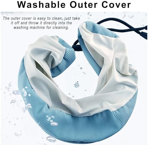 Neck Pillow with Shading Hood Breathable Fabric for Travel and Office