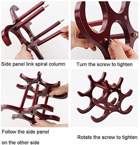 LYRWISHLTD 3 Bottle Tabletop Wine Rack Wooden Design