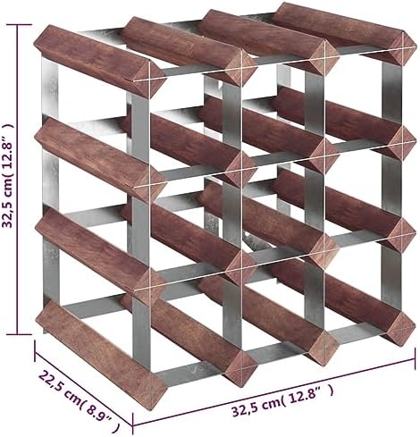 vidaXL Brown Wine Rack - 12 Bottle Storage