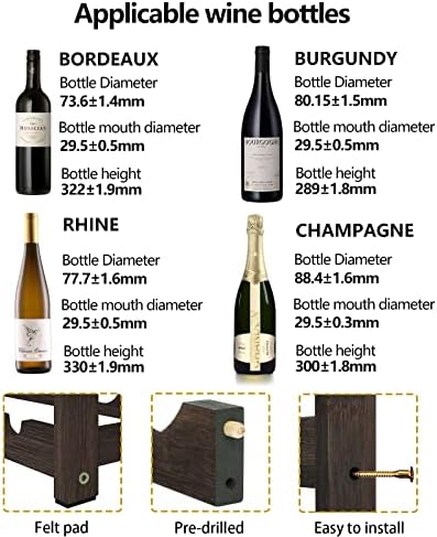 BAMEOS 4 Tier Bamboo Wine Rack Freestanding