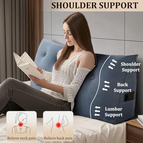 Huatean Home Headboard Pillow Full Blue 1